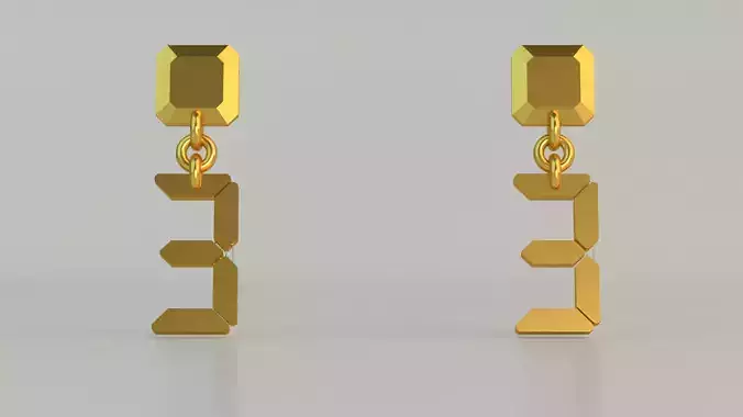 Digital Number Ear Ring 3