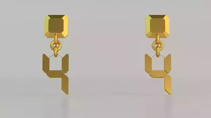 Digital Number Ear Ring 4