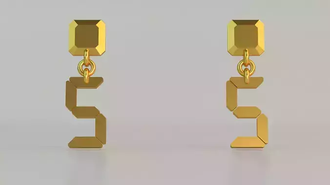 Digital Number Ear Ring 5