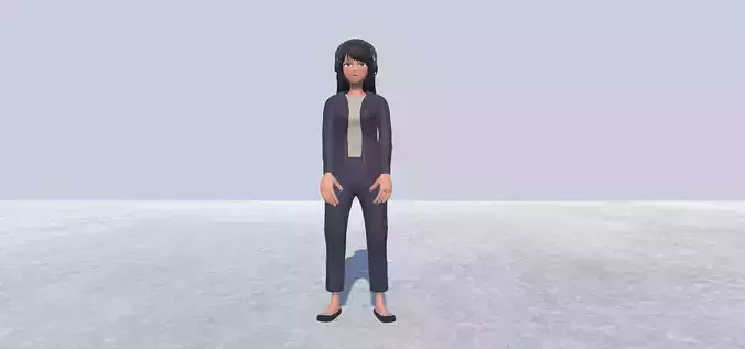 News Reporter Avatar Rigged  Low-poly 3D model