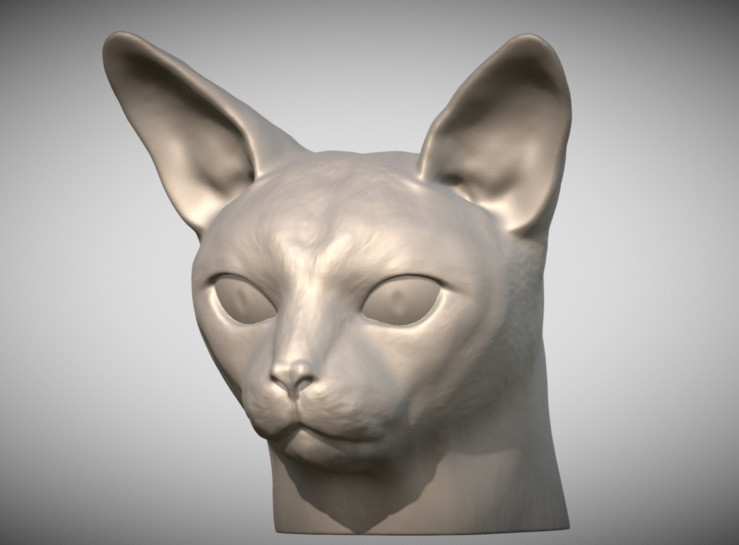 Abyssinian cat head for 3D printing 3D print model_1