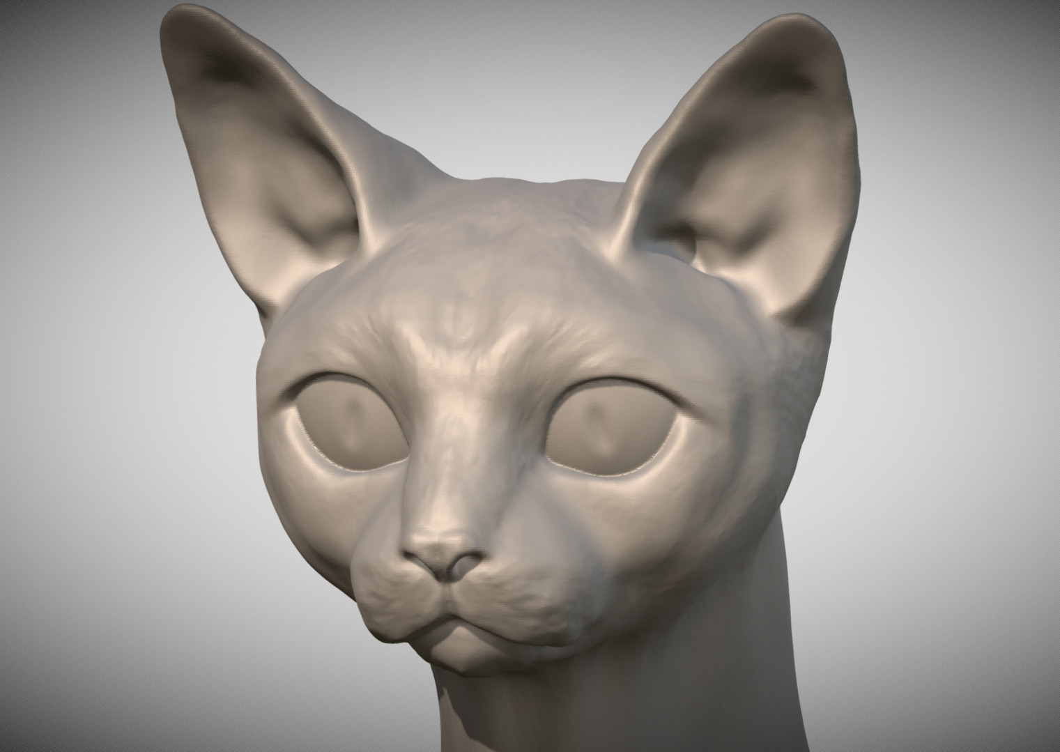 Devon Rex cat head for 3D printing 3D print model_1