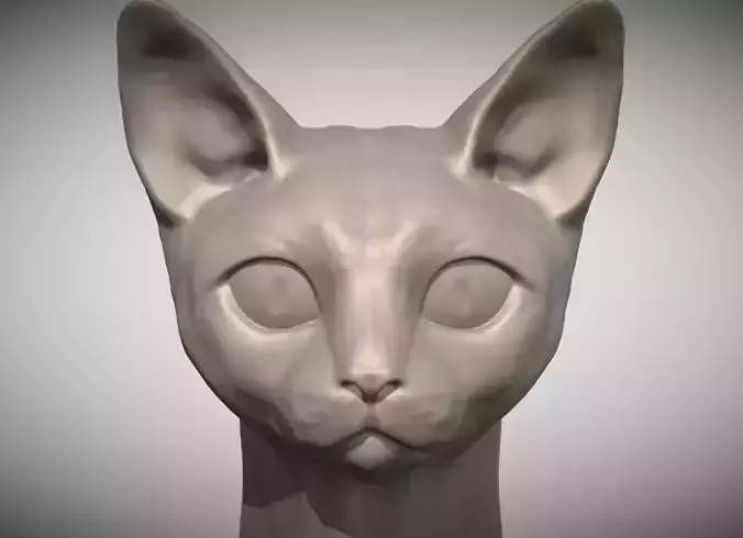 Devon Rex cat head for 3D printing 3D print model