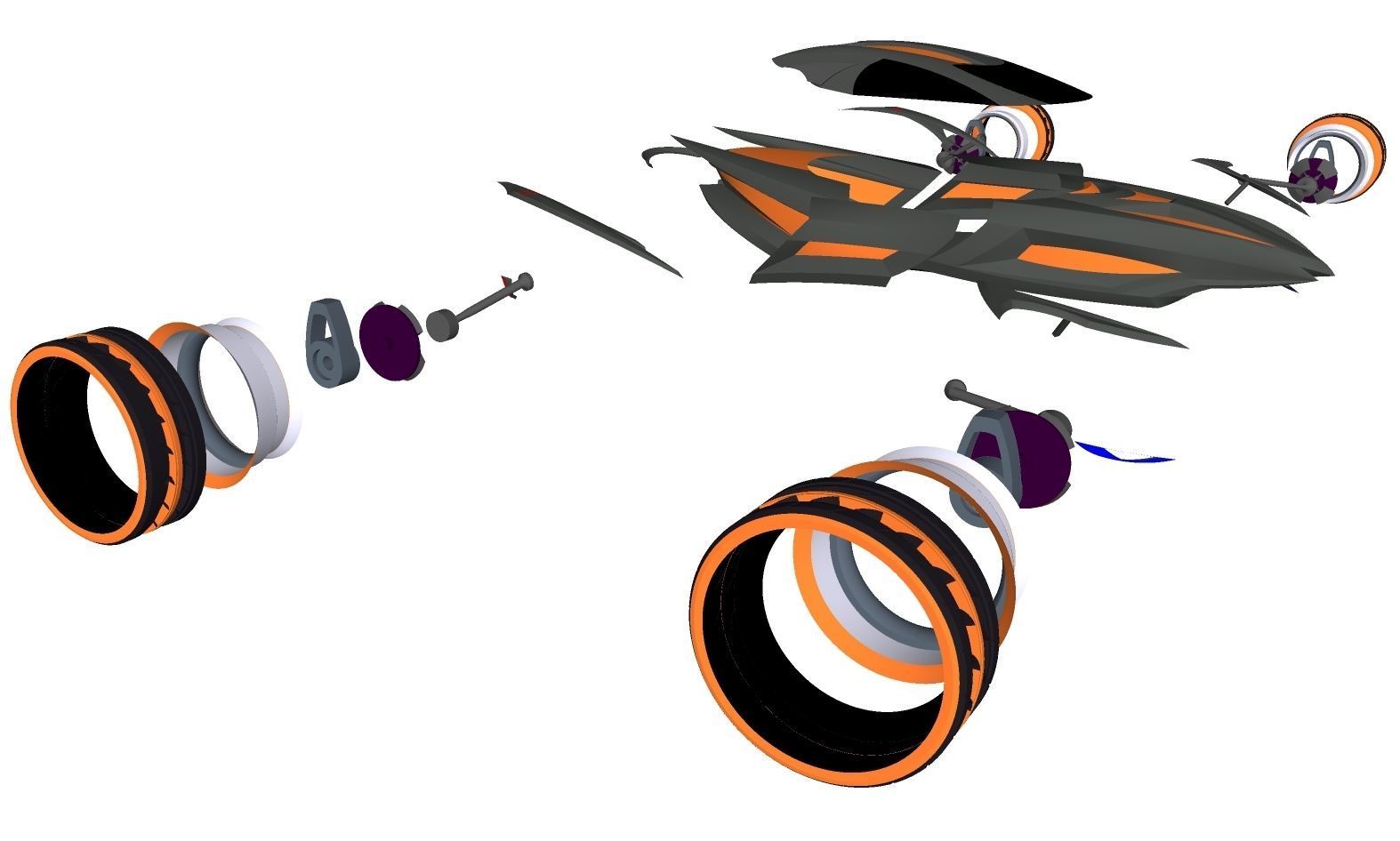 Space Model X 3D model_16