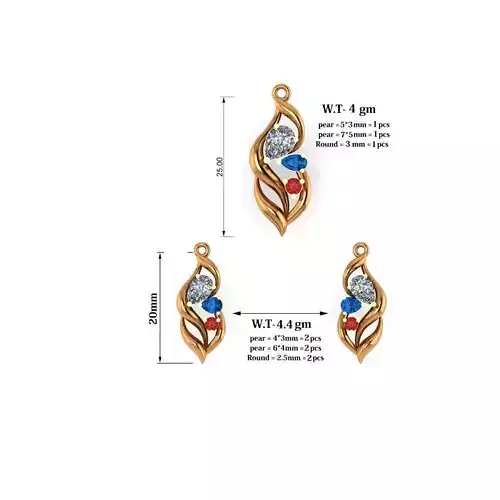 Prism Palette Jewellery Set 3D print model
