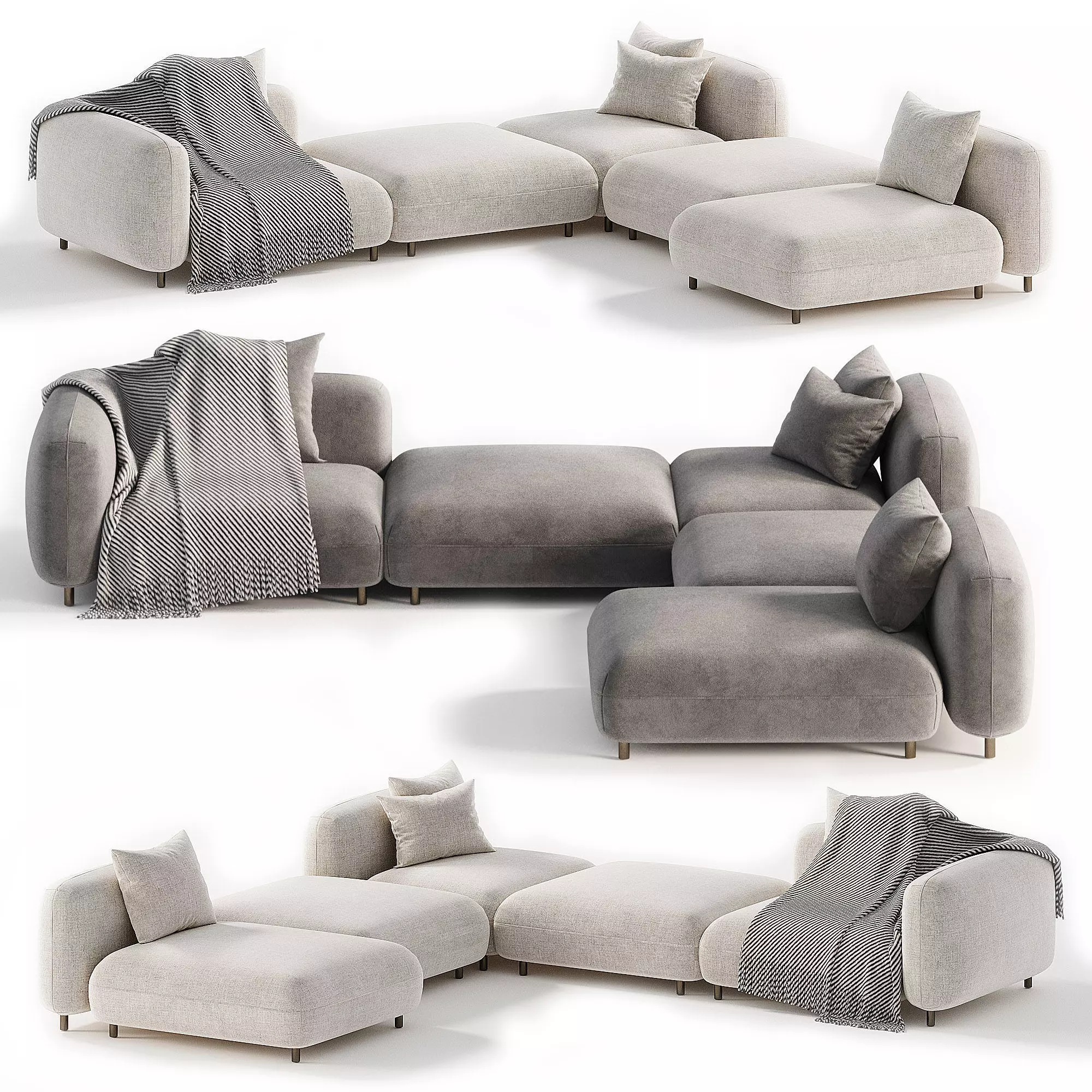 Tokio Modular fabric Sofa 2 3D model