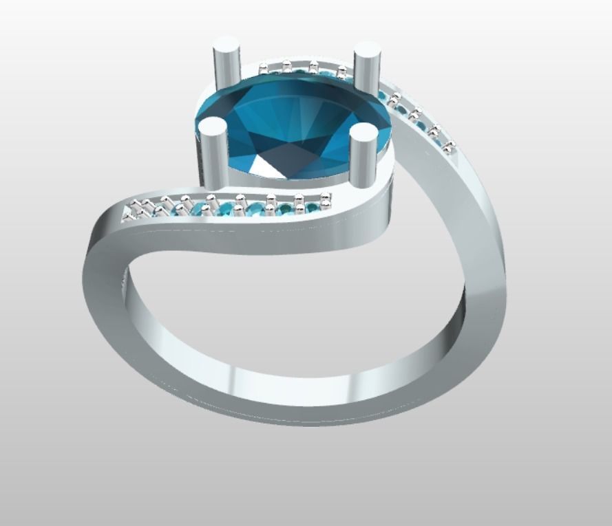  Diamond Ring 3D print model_4