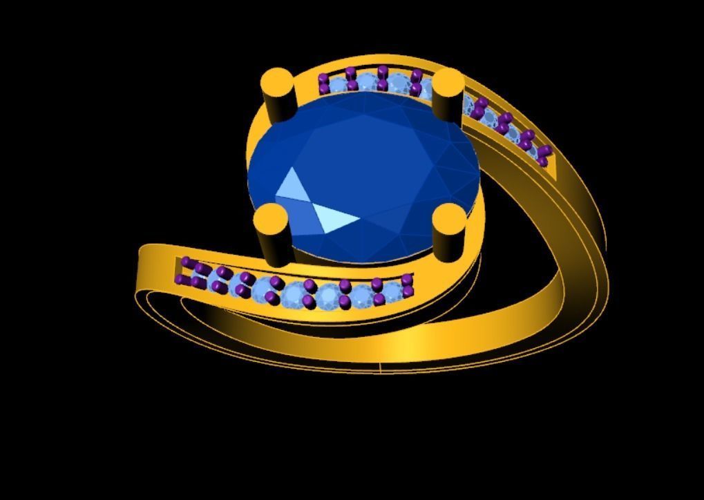  Diamond Ring 3D print model_6