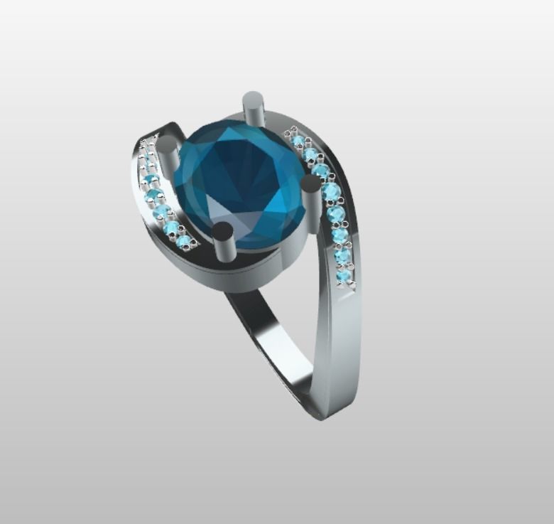  Diamond Ring 3D print model_3