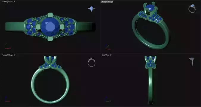 Engagement Ring with accent stones