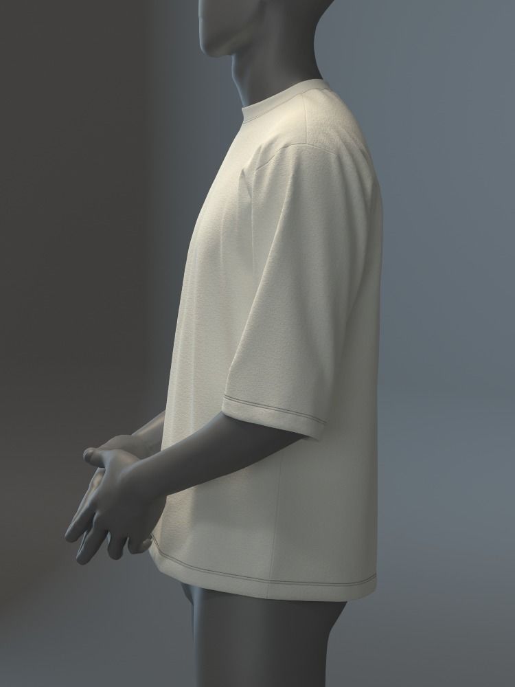 Baggy T-shirt 3D model_5