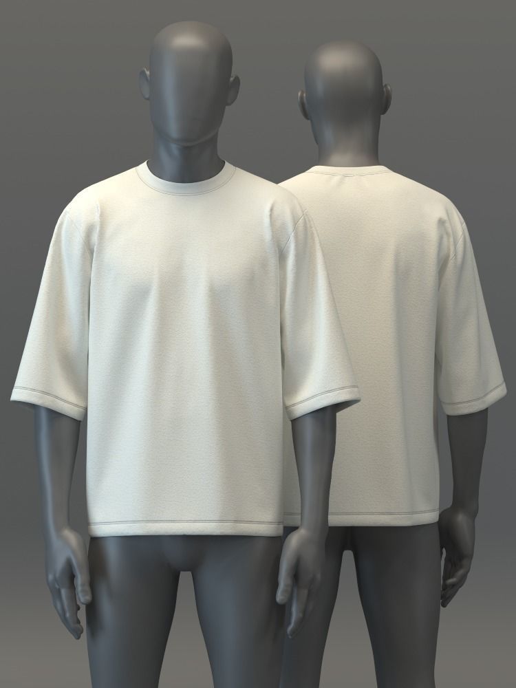 Baggy T-shirt 3D model_3