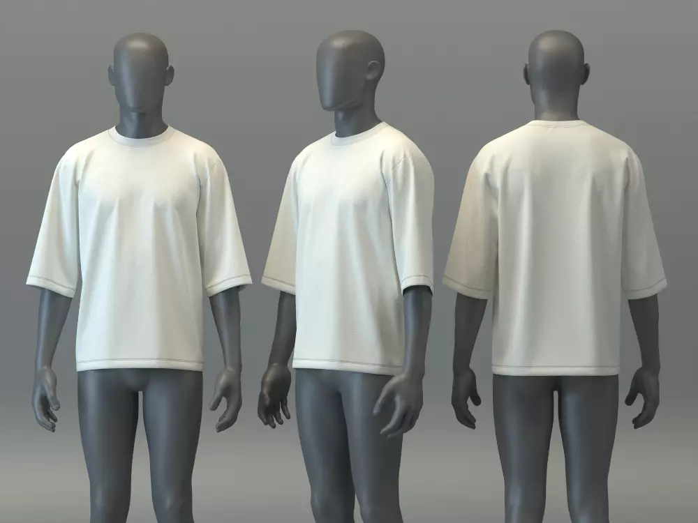 Baggy T-shirt 3D model_0