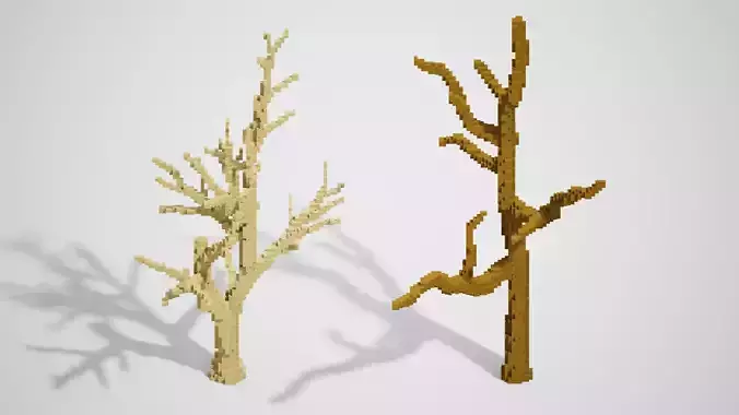 Isometric Dead Tree Low-poly 3D model
