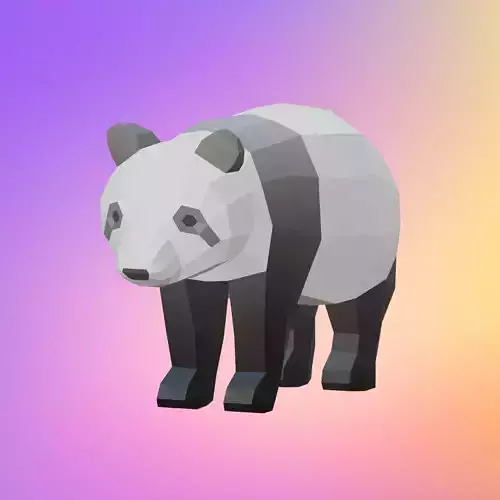 Low poly panda
