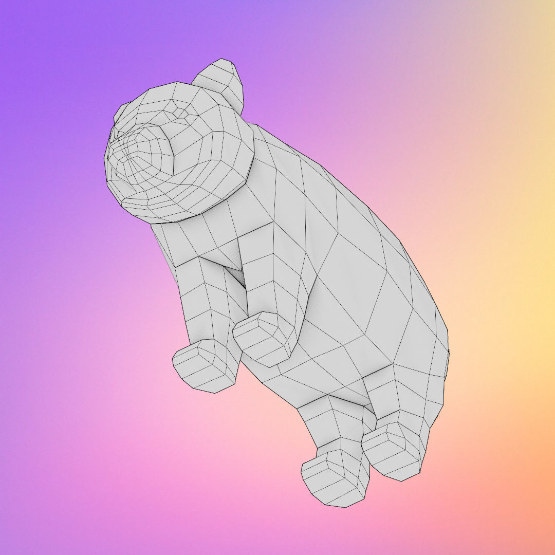Low poly panda Low-poly 3D model_8