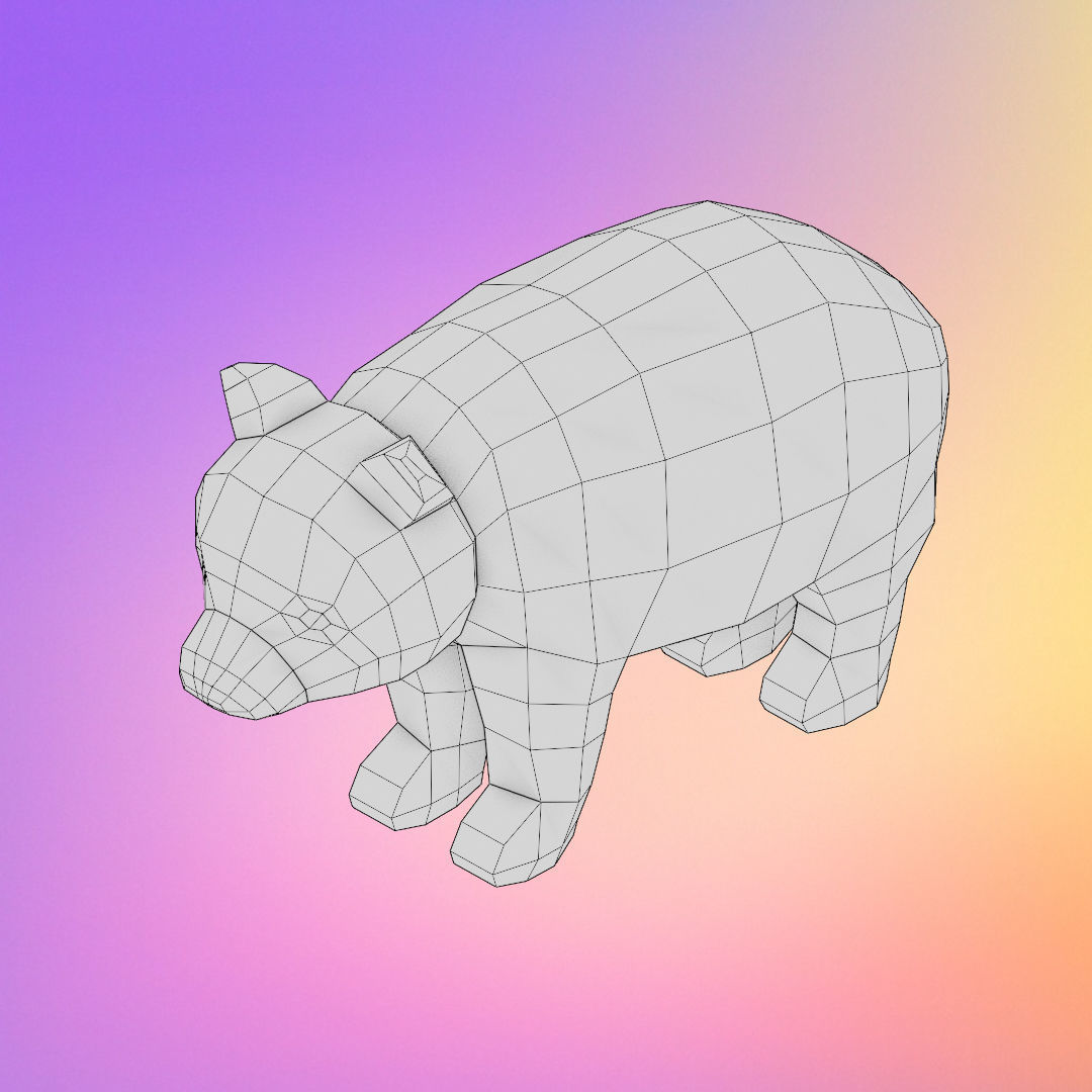 Low poly panda Low-poly 3D model_6