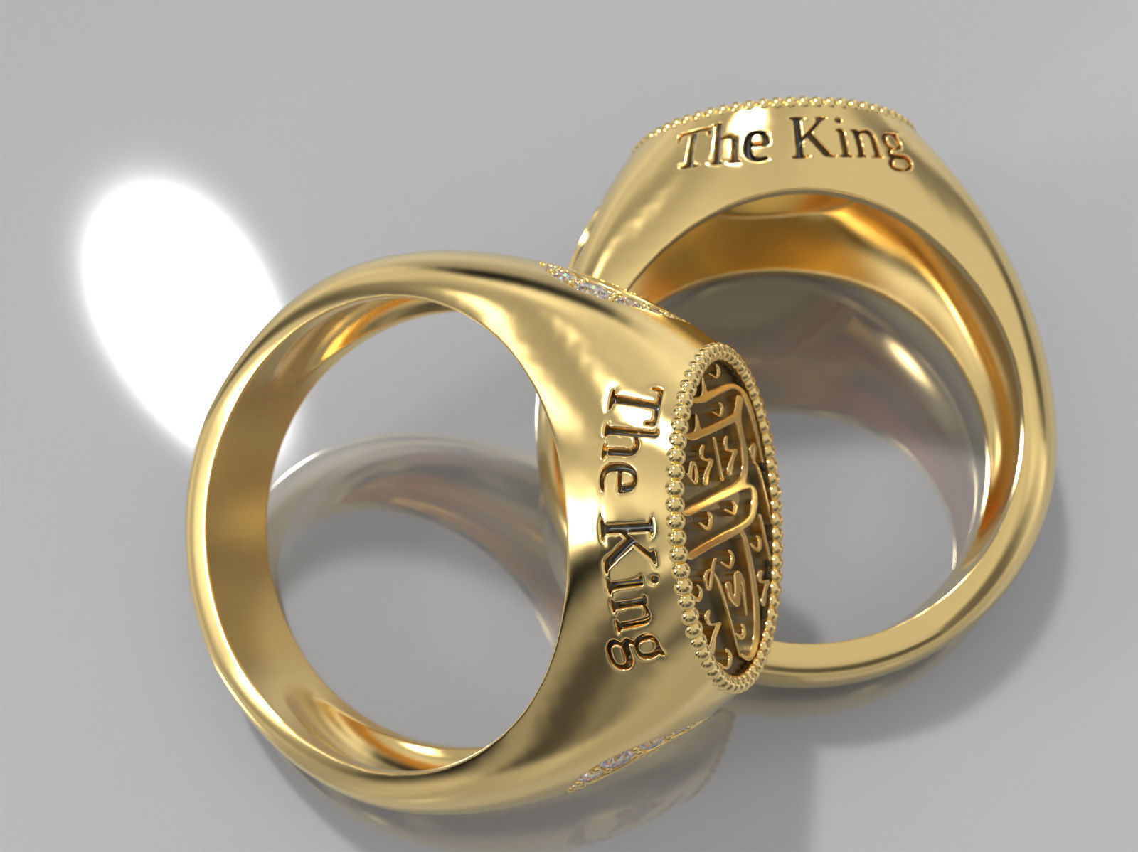 Al-Malik Ring  -- The King 3D print model_8