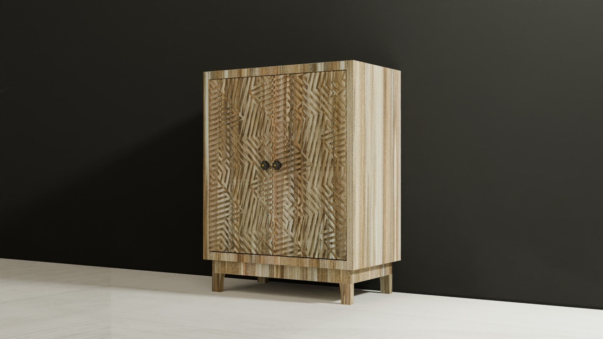 Old and Modern touch Cupboard 3D model_2