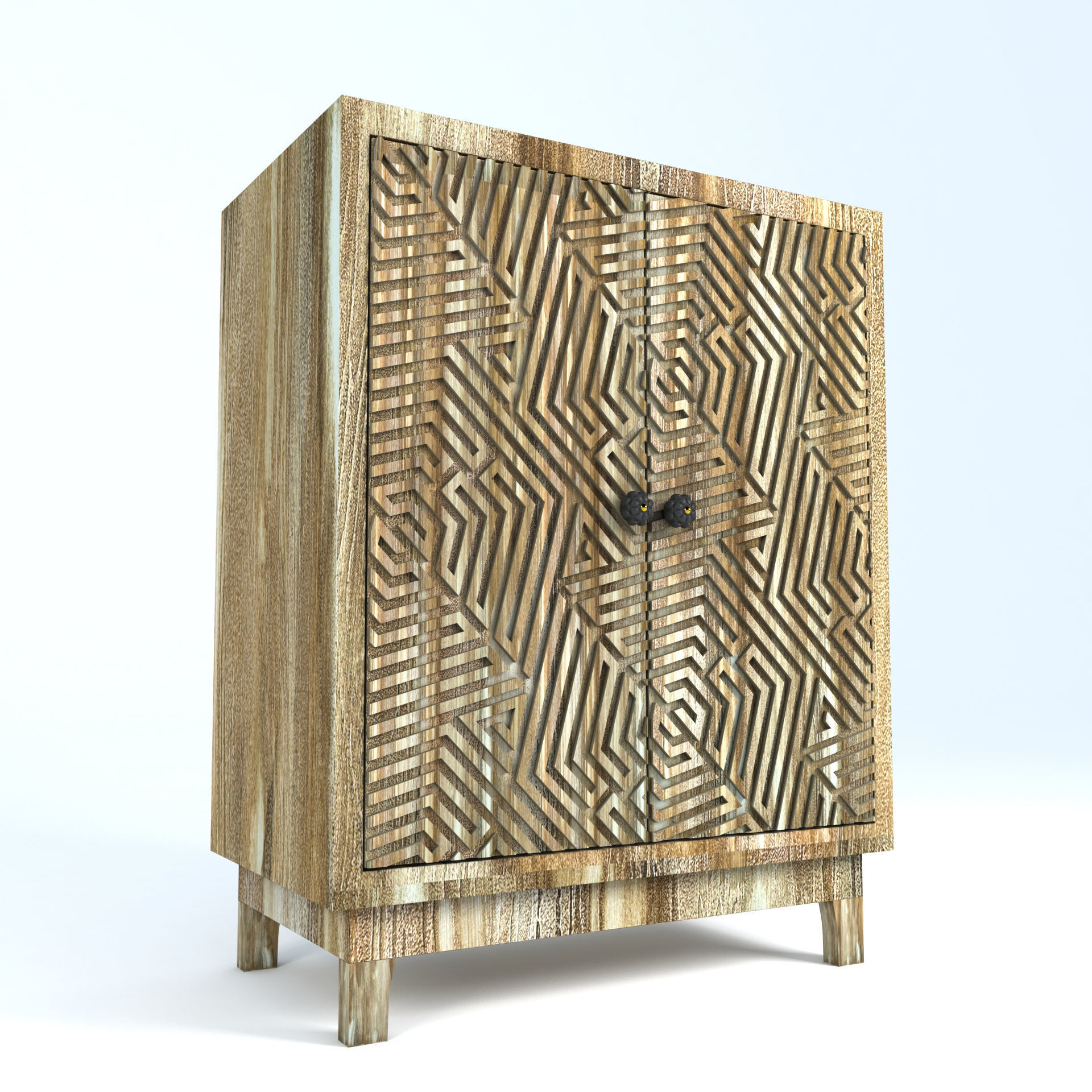 Old and Modern touch Cupboard 3D model_1