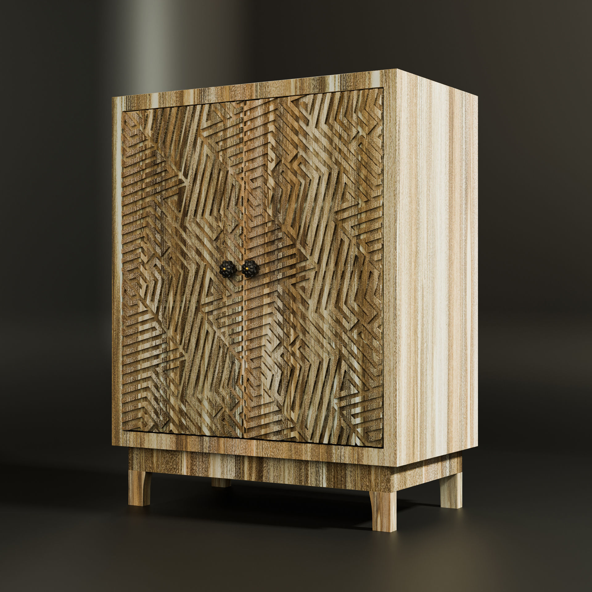 Old and Modern touch Cupboard 3D model_3