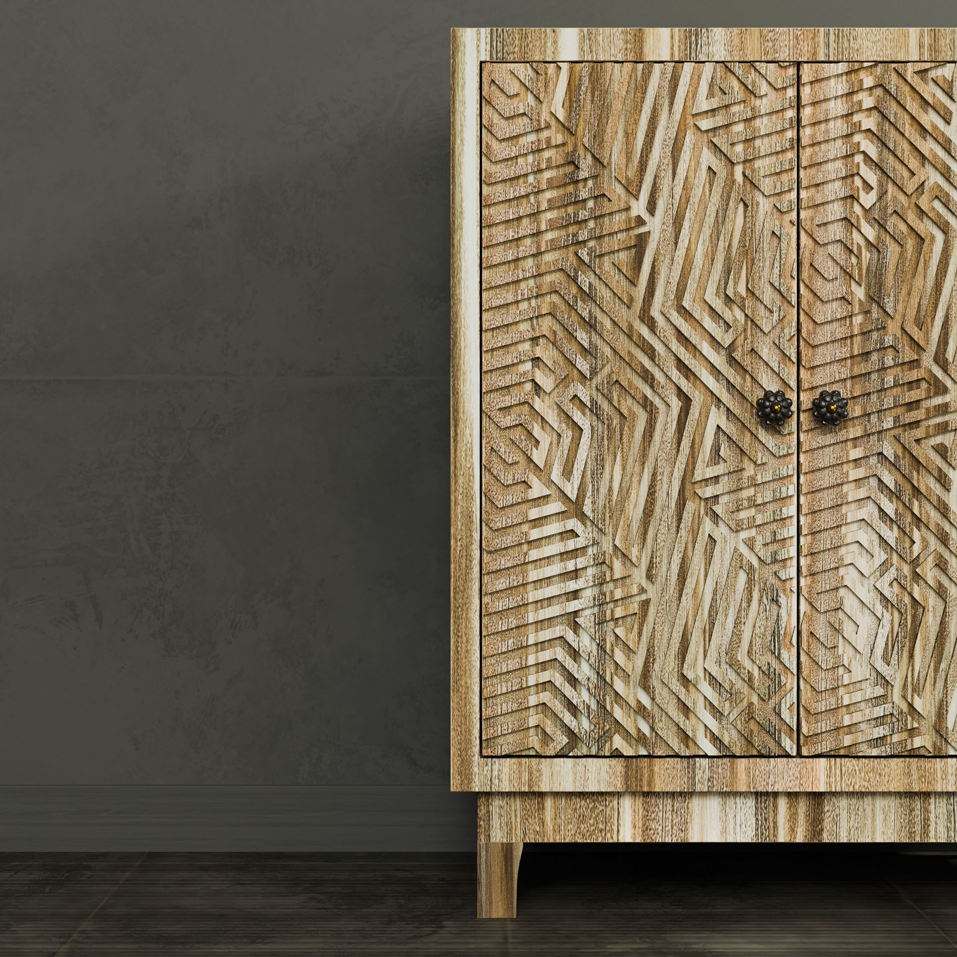 Old and Modern touch Cupboard 3D model_6