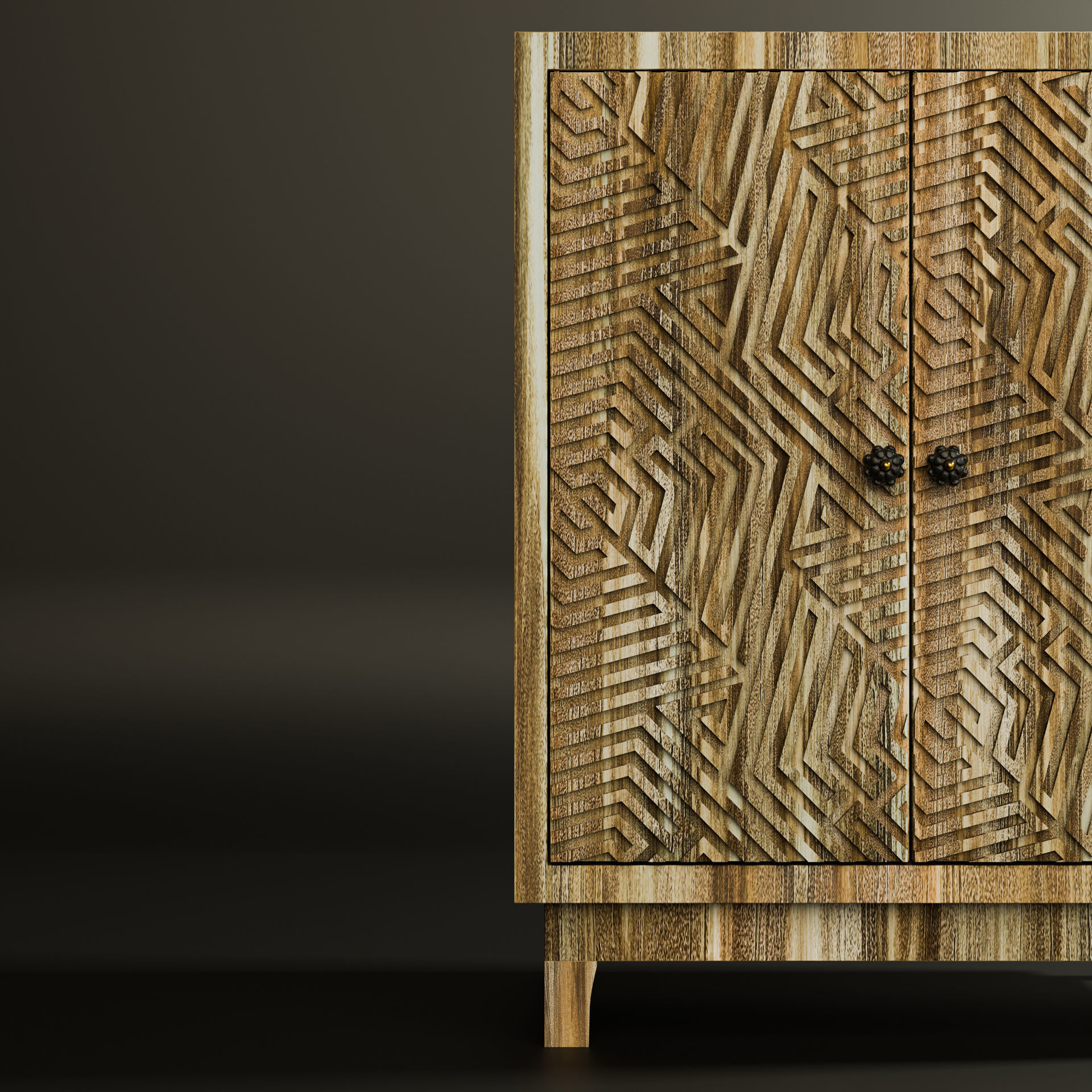 Old and Modern touch Cupboard 3D model_4