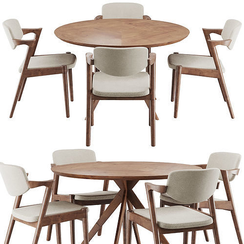 Dinning chair and table set7 3D model