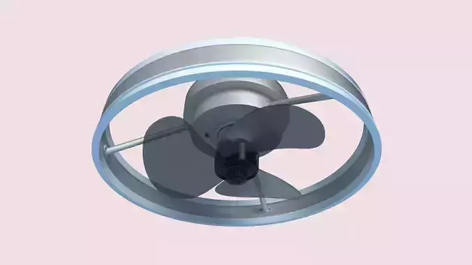 Ceiling Fan with Lights and Remote Control High Quality 3D Model
