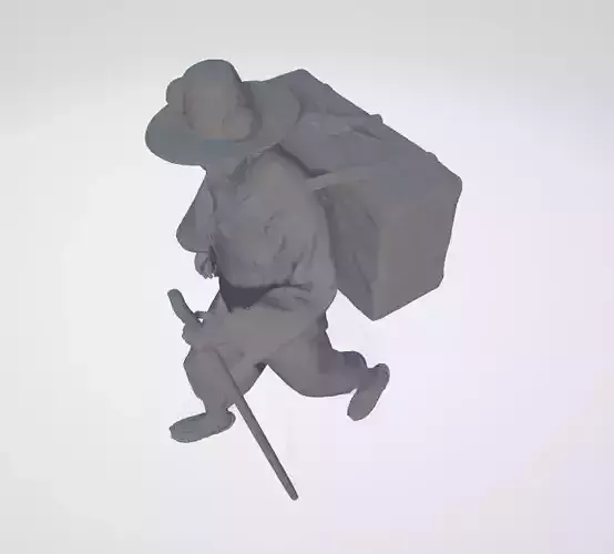 old times Asia porter  a peddler 3D print model