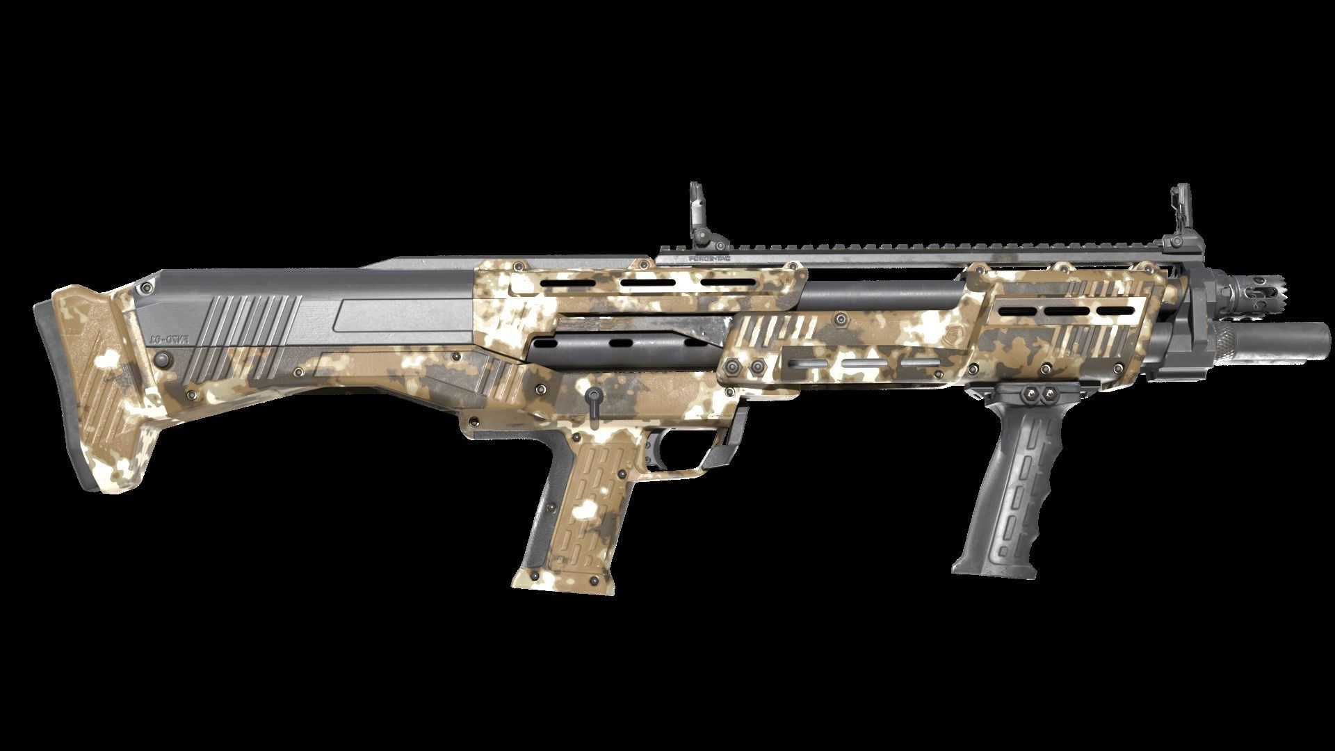 DP12 Shotgun Desert Camo texture Low-poly 3D model_4