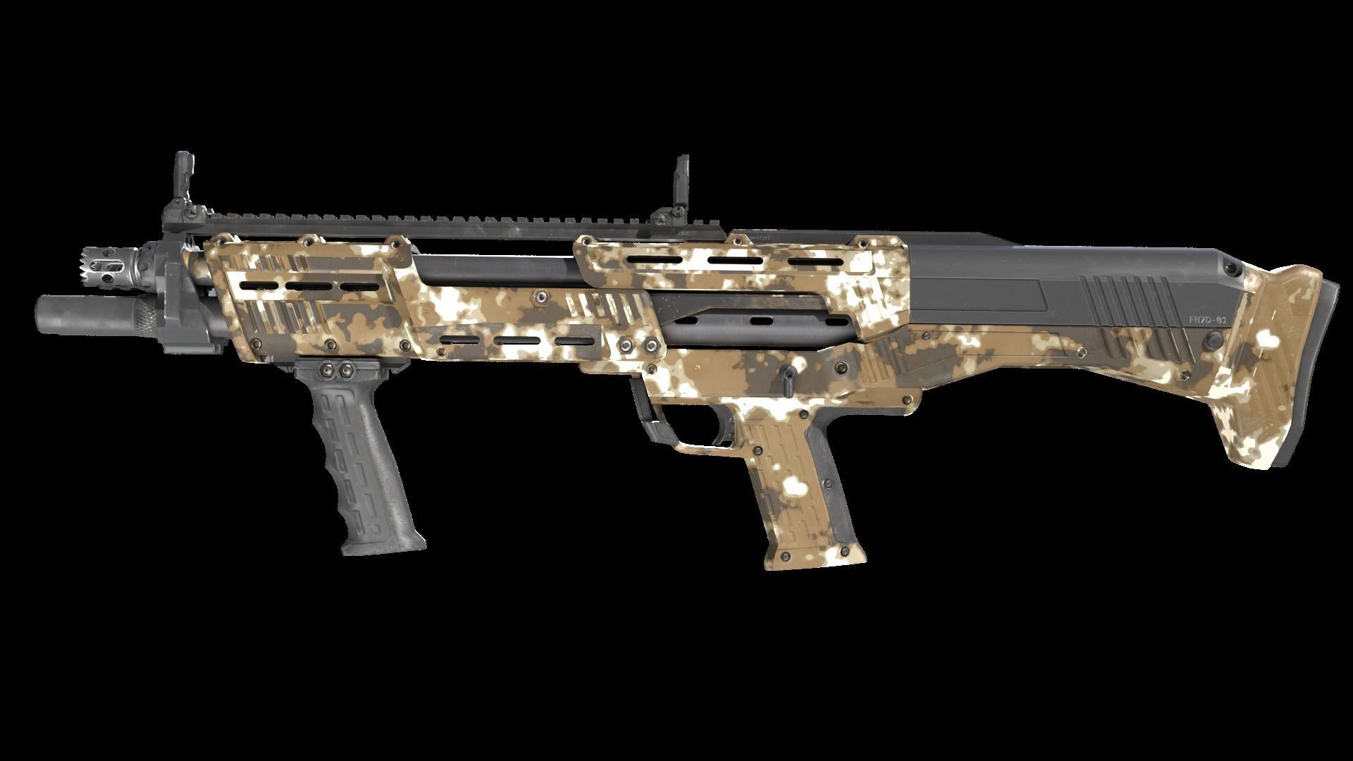 DP12 Shotgun Desert Camo texture Low-poly 3D model_1