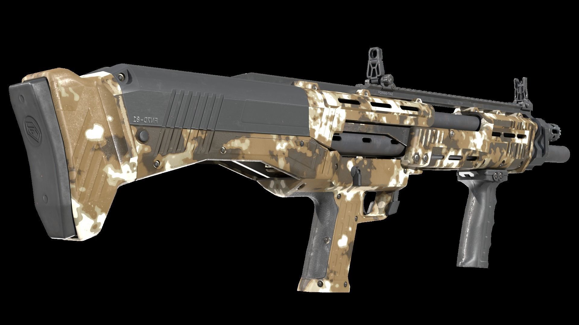 DP12 Shotgun Desert Camo texture Low-poly 3D model_3
