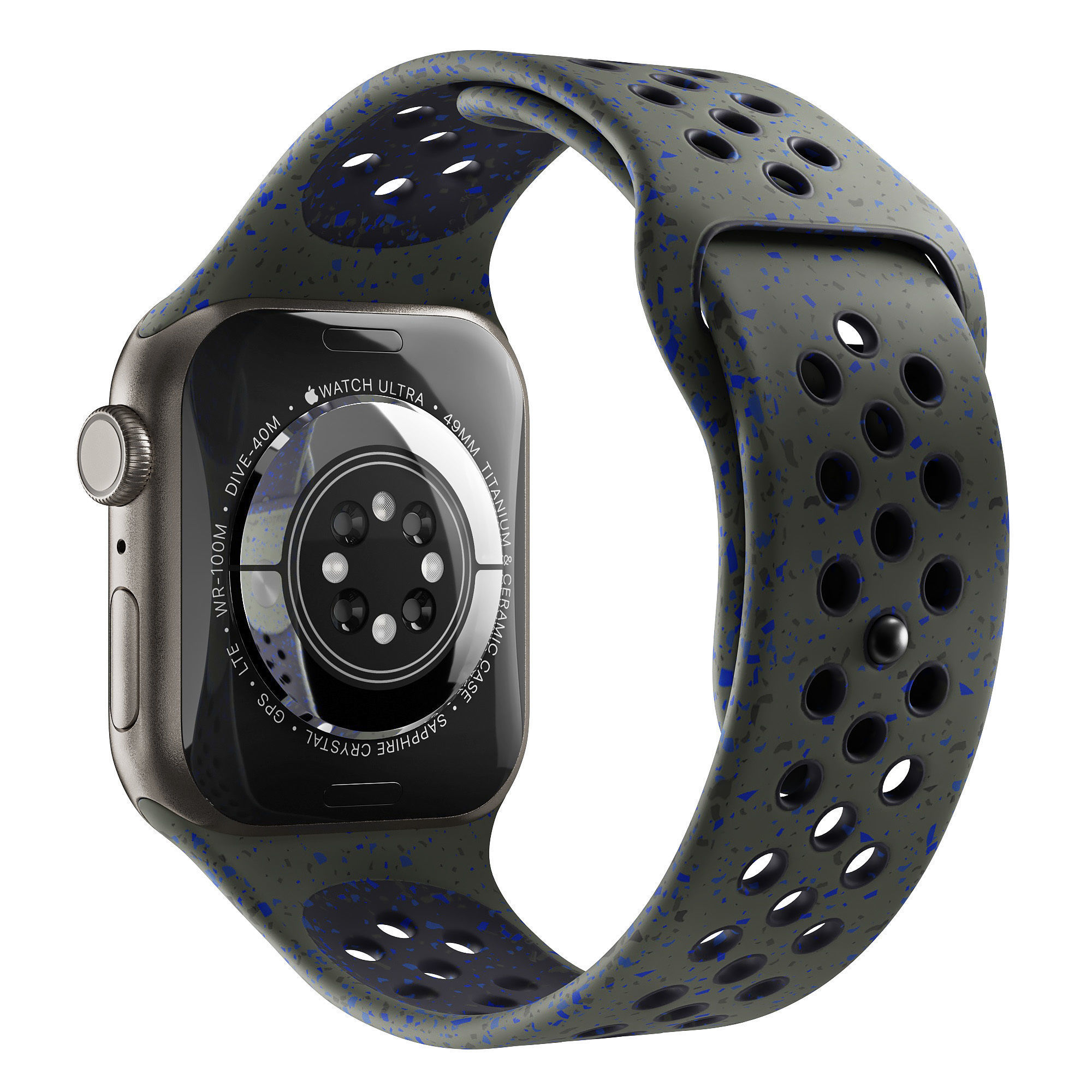 Apple Watch Series 9 Nike Sport Band Cargo Khaki 3D model_3
