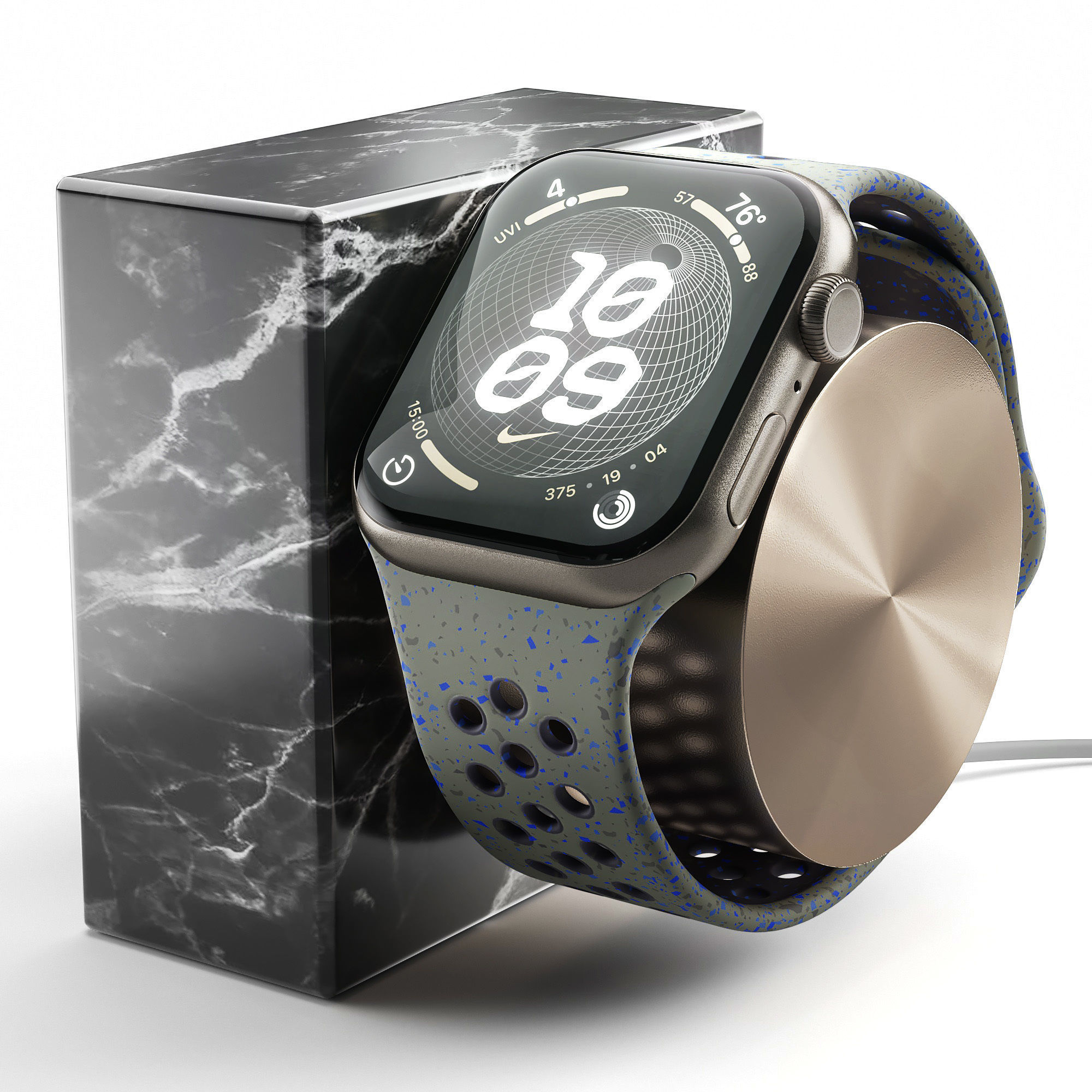 Apple Watch Series 9 Nike Sport Band Cargo Khaki 3D model_2