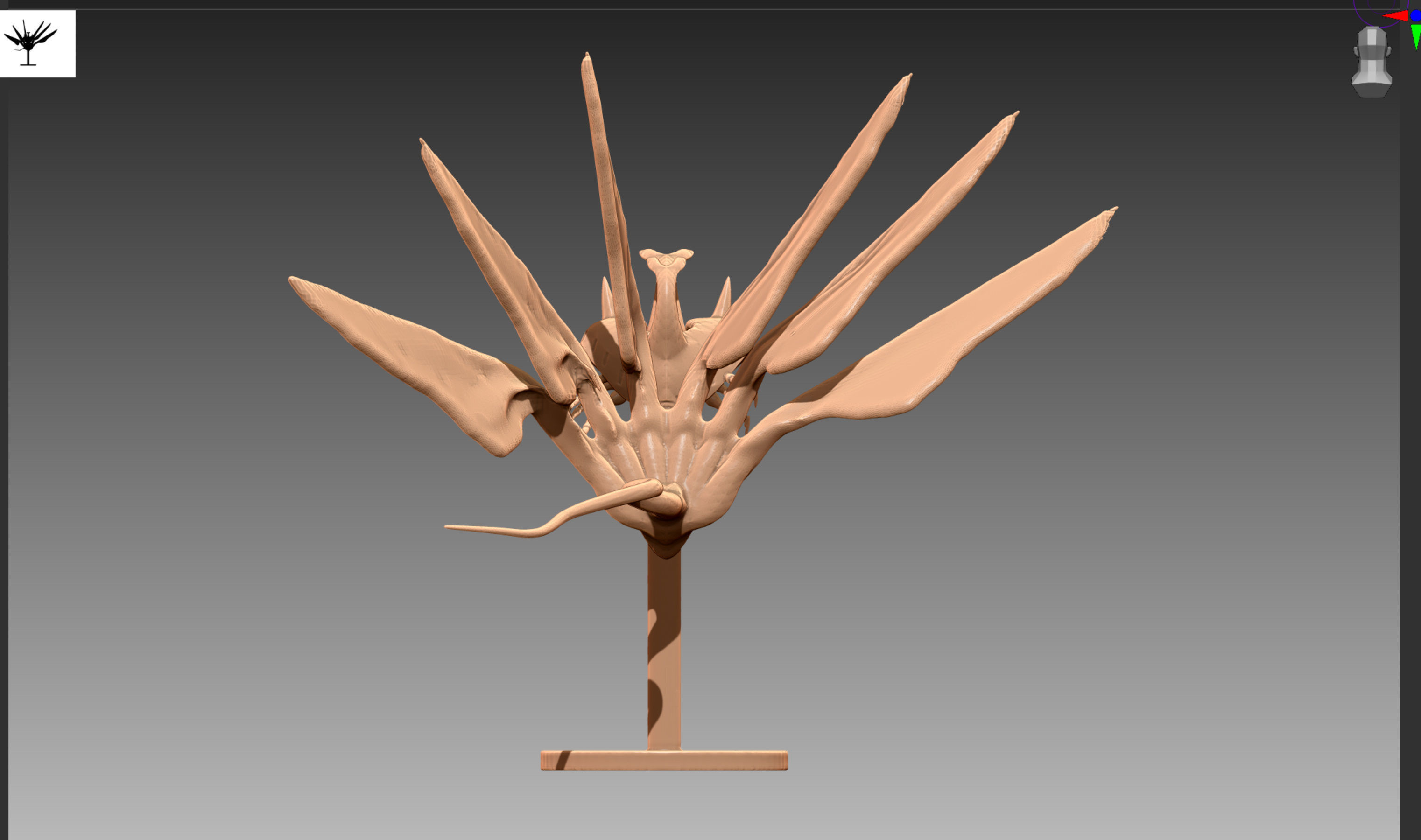 Seven-tails Chomei Nanabi Shichibi OBJ and STL 3D print model_5