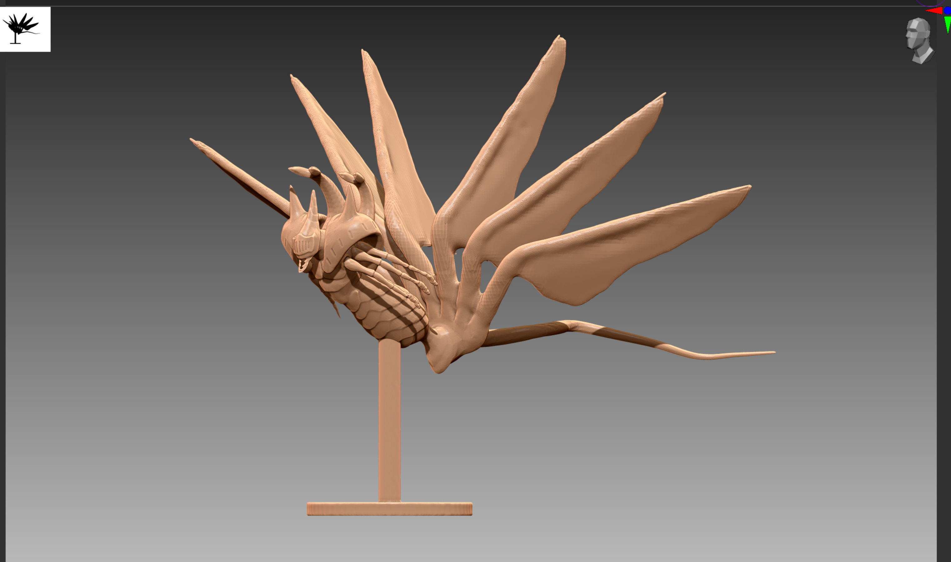 Seven-tails Chomei Nanabi Shichibi OBJ and STL 3D print model_2