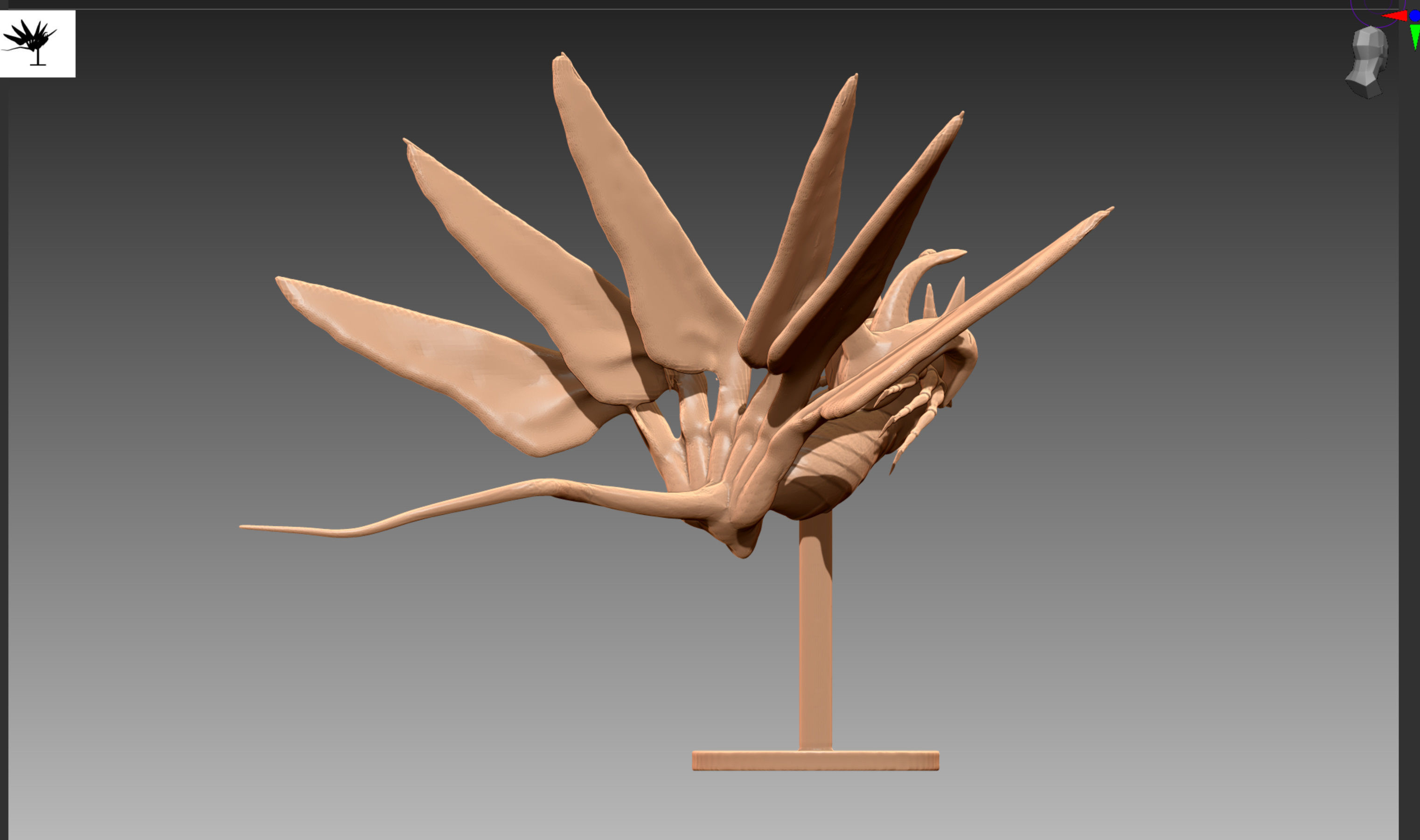 Seven-tails Chomei Nanabi Shichibi OBJ and STL 3D print model_6