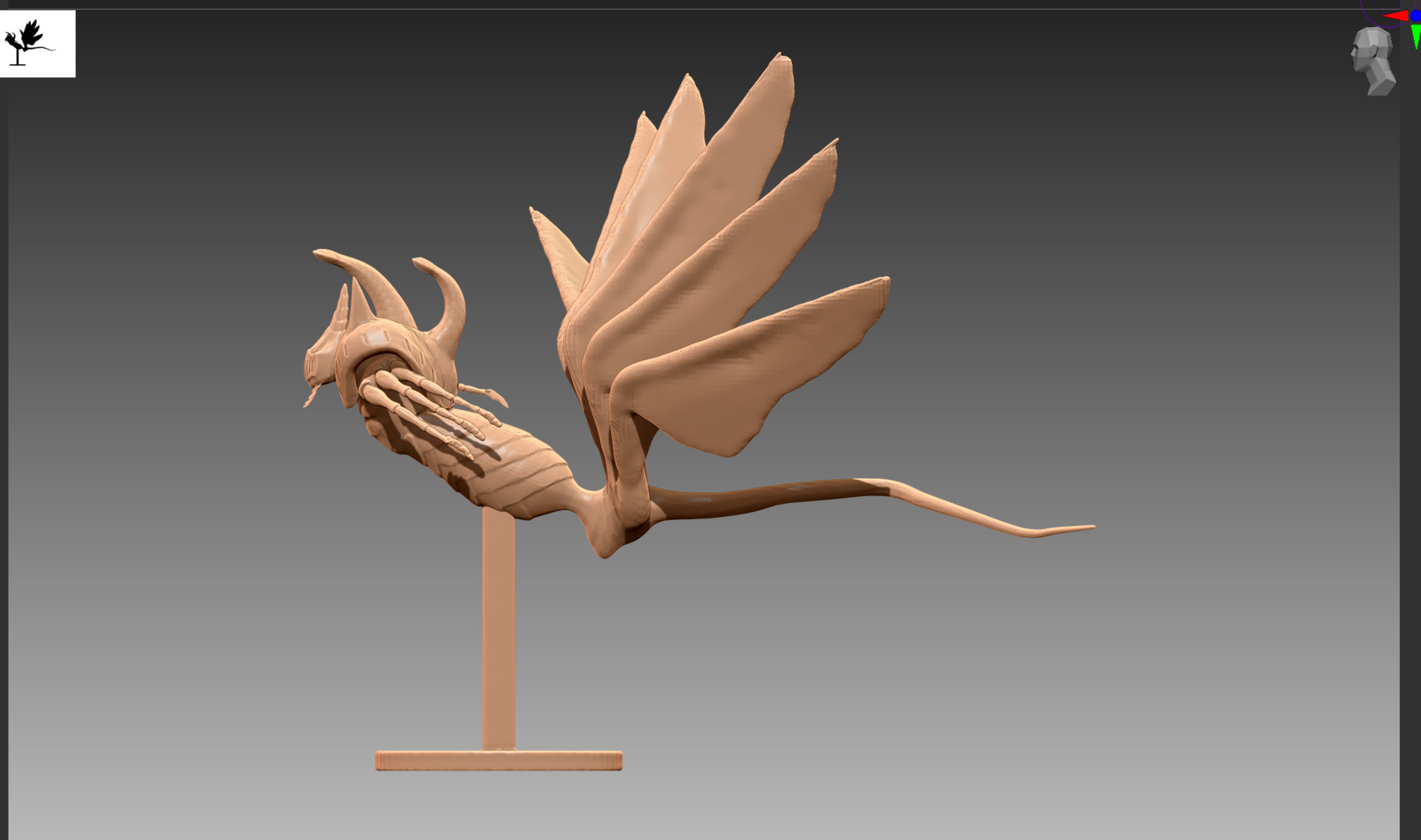 Seven-tails Chomei Nanabi Shichibi OBJ and STL 3D print model_3