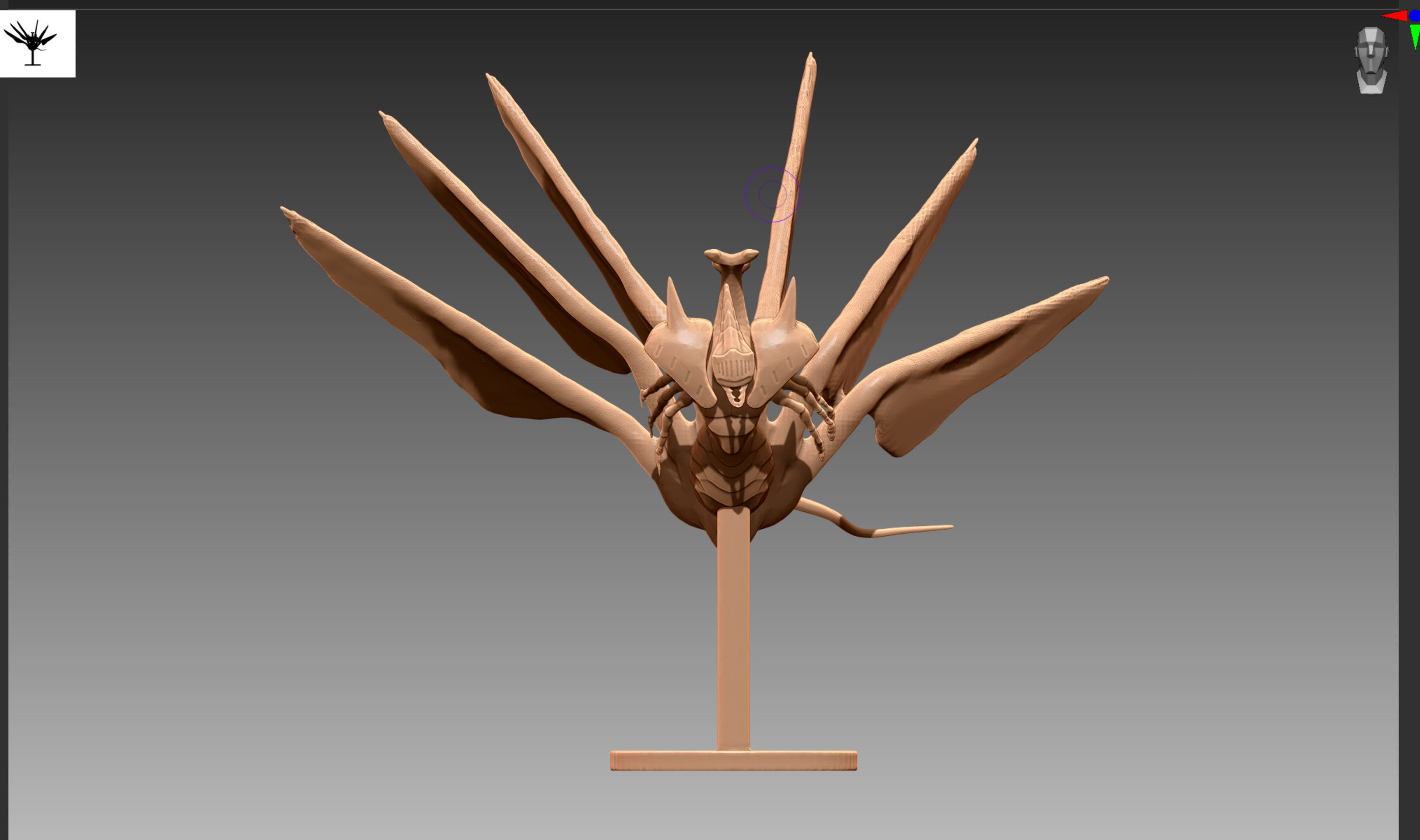 Seven-tails Chomei Nanabi Shichibi OBJ and STL 3D print model_1