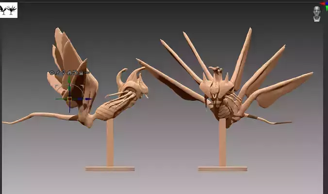 Seven-tails Chomei Nanabi Shichibi OBJ and STL 3D print model