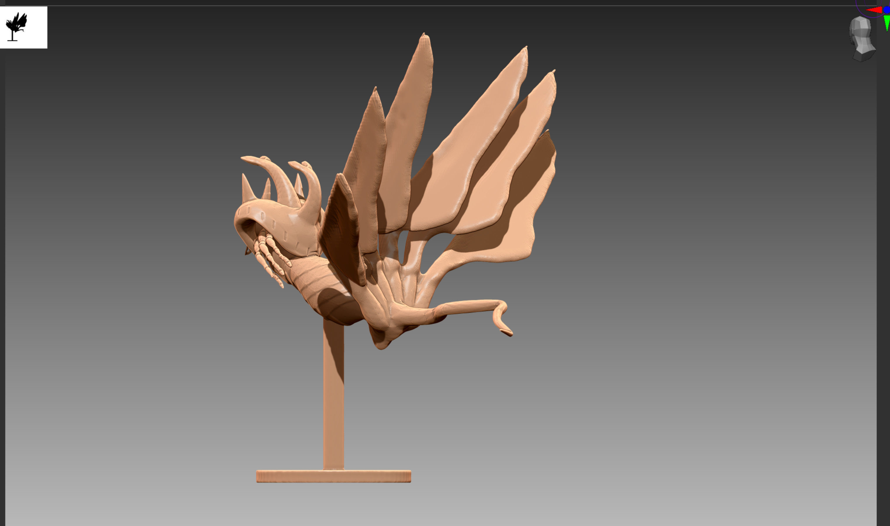 Seven-tails Chomei Nanabi Shichibi OBJ and STL 3D print model_4