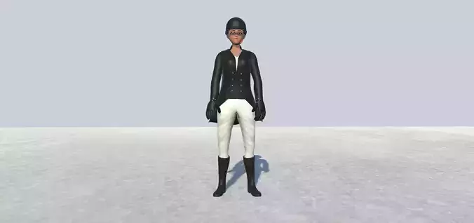 Jockey Female Rigged  Low-poly 3D model