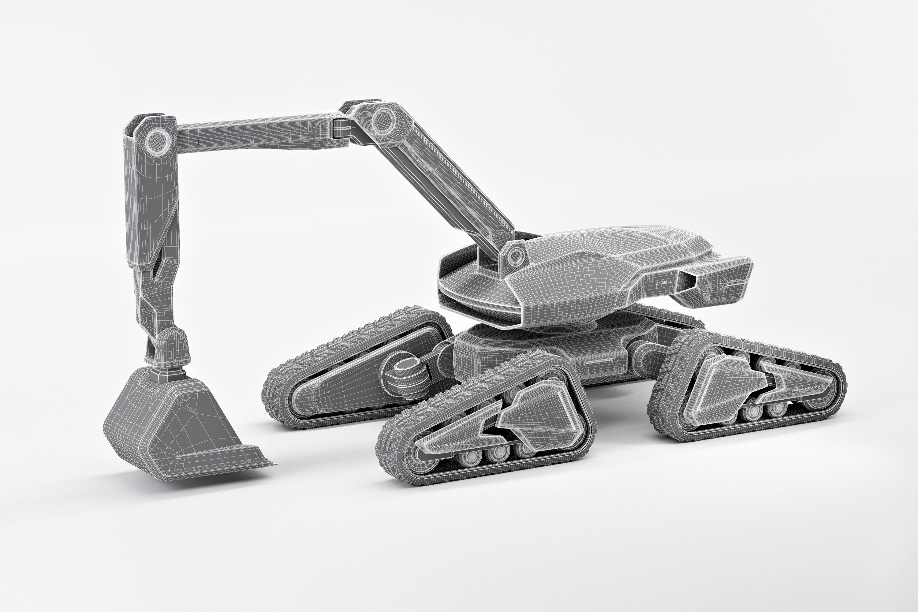 Cyber Excavator 3D model_8
