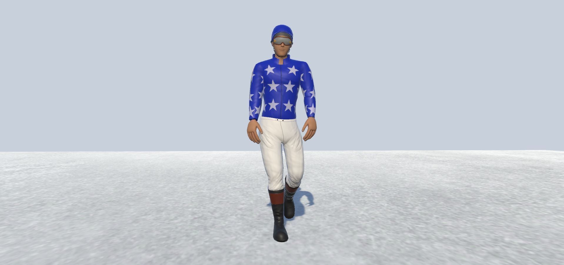 Jockey Male Avatar Rigged  Low-poly 3D model_3