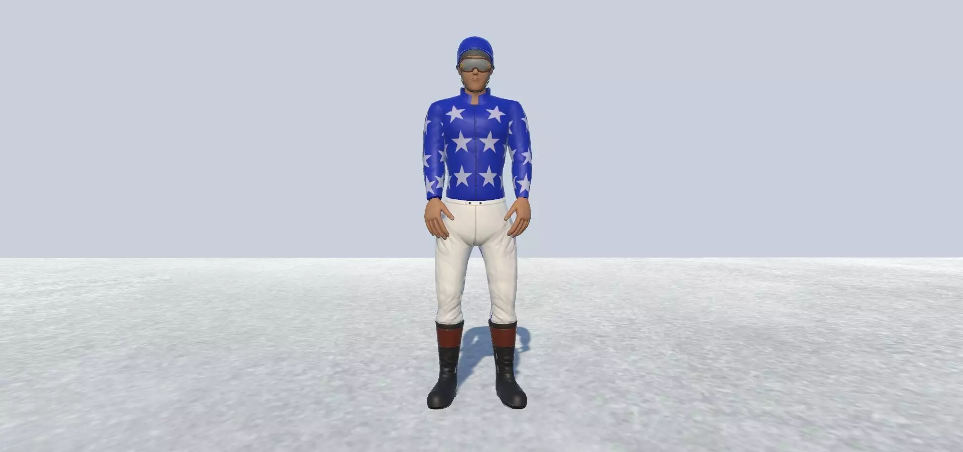 Jockey Male Avatar Rigged  Low-poly 3D model_0