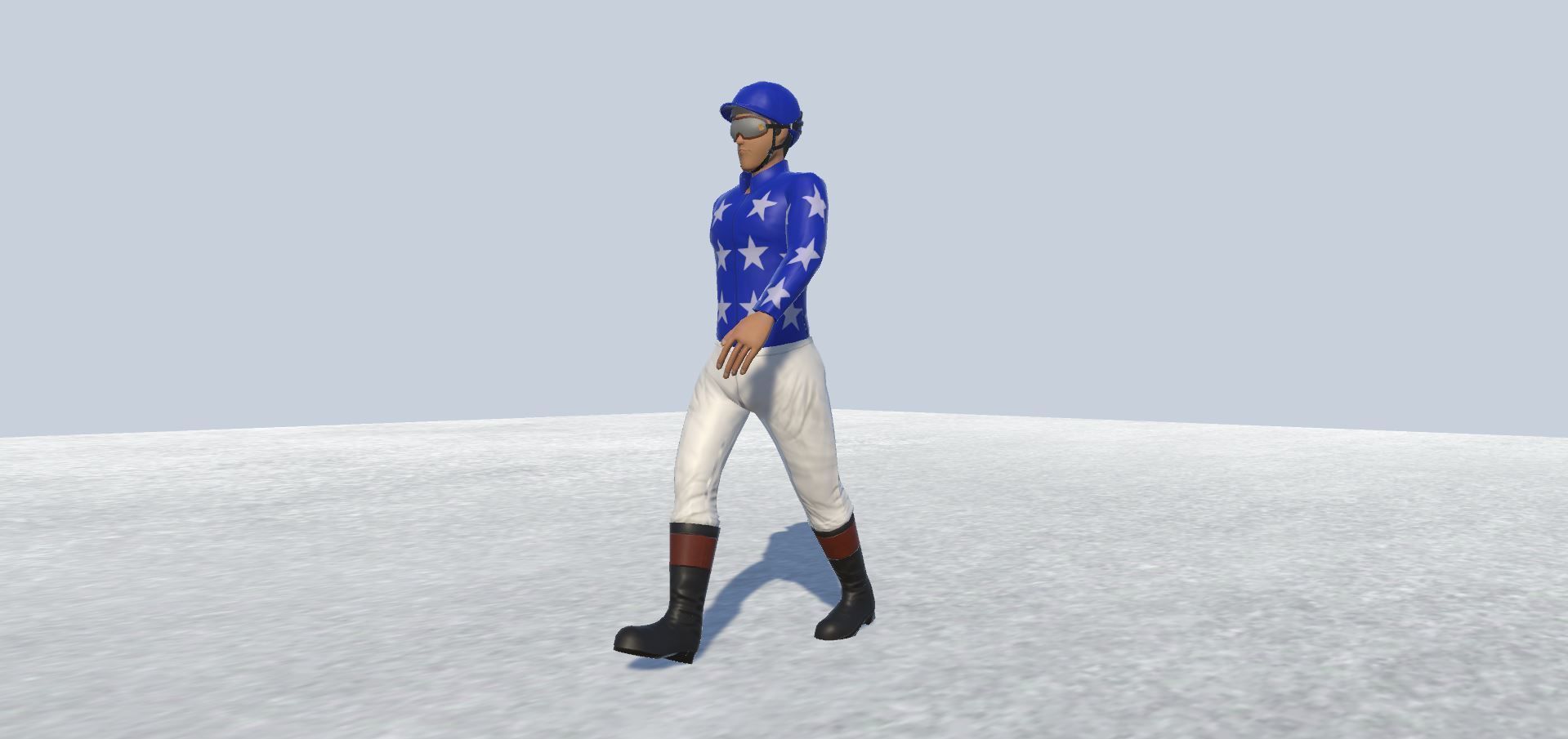 Jockey Male Avatar Rigged  Low-poly 3D model_2
