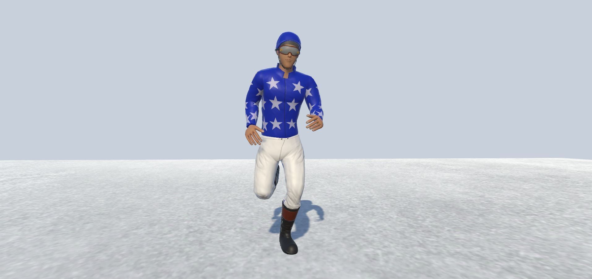 Jockey Male Avatar Rigged  Low-poly 3D model_4