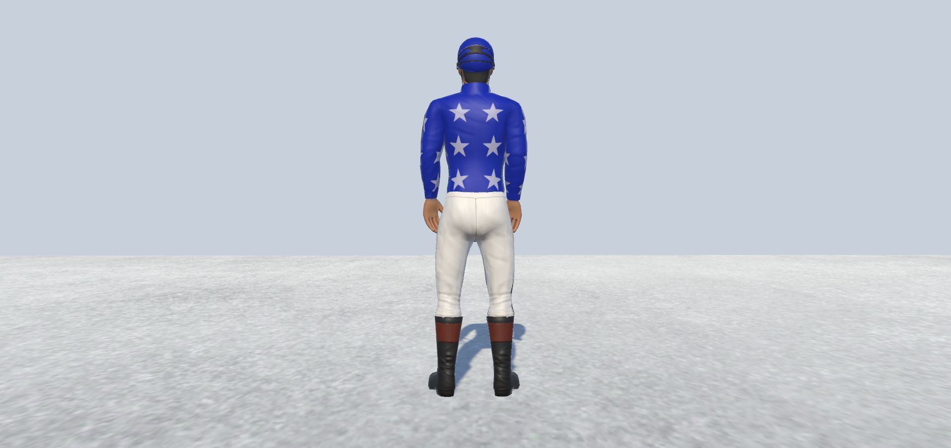 Jockey Male Avatar Rigged  Low-poly 3D model_1