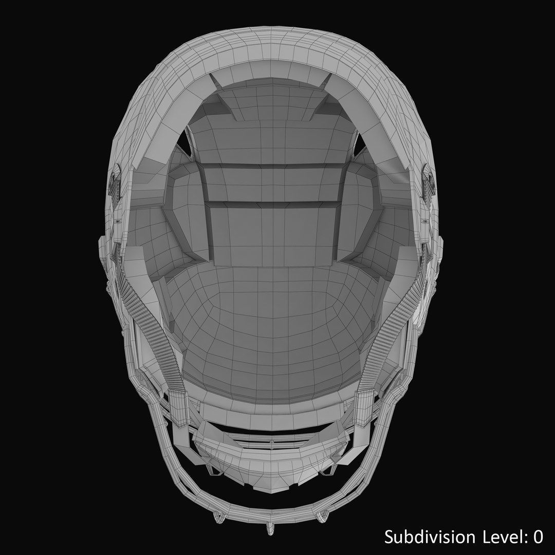 Riddel Speedflex Helmet Gray Matte Low-poly 3D model_25